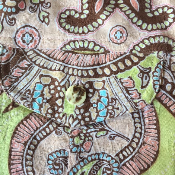 Keneth Too! 100% Cotton Paisley Floral Print Button Jacket Women’s Large Vintage - Picture 9 of 13